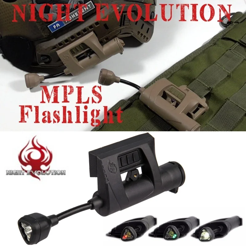 

Night Evolution Airsoft Charge MPLS Tactical Helmet Light Hunting Illumination IR Laser White Red Green Flashlight NE05006