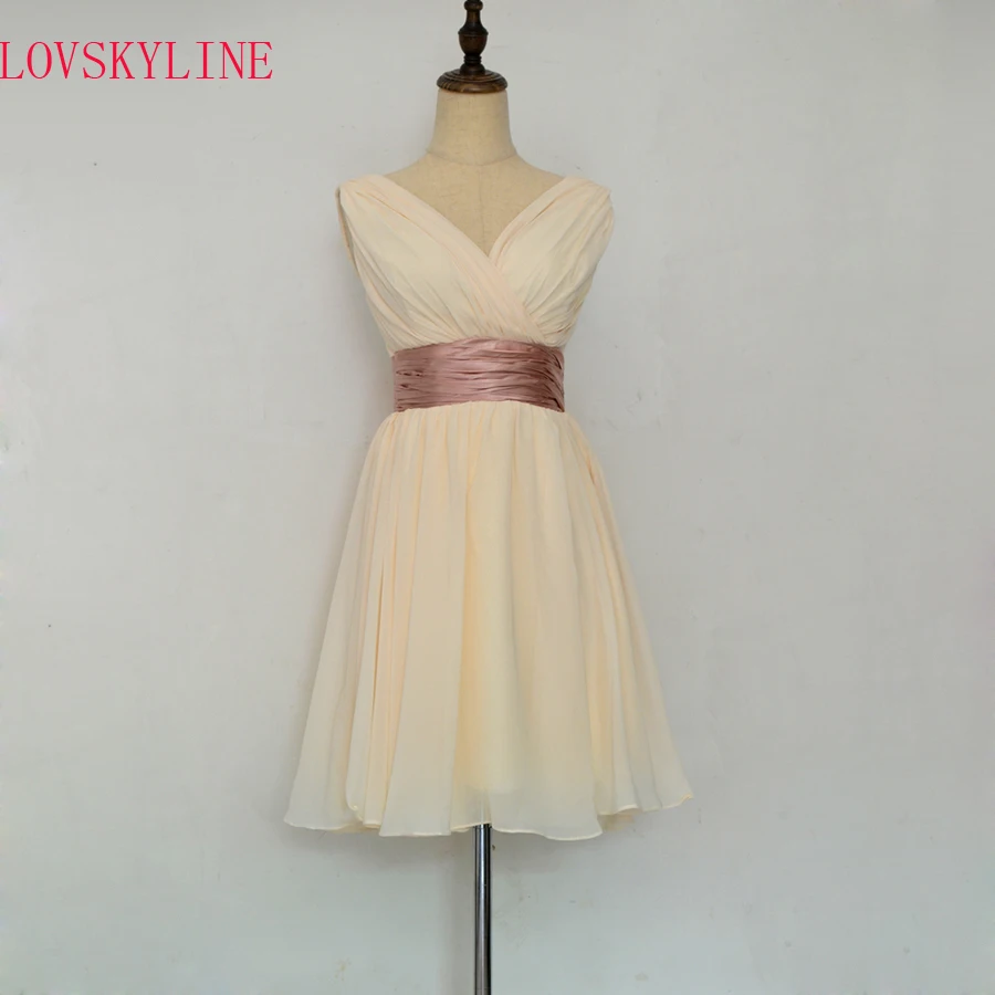 

Robe De Roiree Double Shoulder Simple Solid Color Pleat Chiffon short Evening Dresses Mother Of The Bride Dress