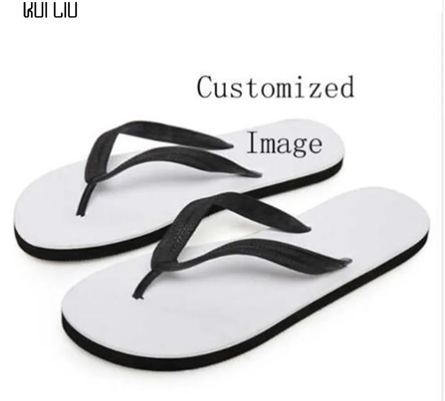

Customized Image LOGO Print Fashion Summer Beach Flip Flops Men Slippers Sandals Painting Art Printing boy Flats Shoes