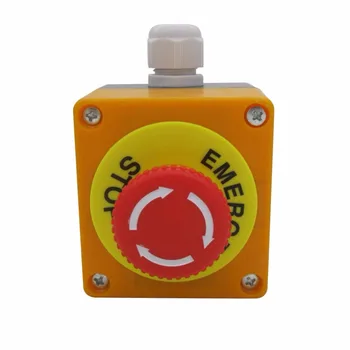 

TWTADE/Red Sign Mushroom Emergency Stop Push Button Switch Station 1 NC 1 NO 440V 10A Normally Closed Stop Switch box