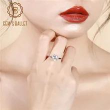 Gem's Ballet 2.36Ct овал, куб, цирконий, обручальное кольцо с белым фианитом, серебряное кольцо из натуральной 925 пробы для женщин, модное ювелирное изделие