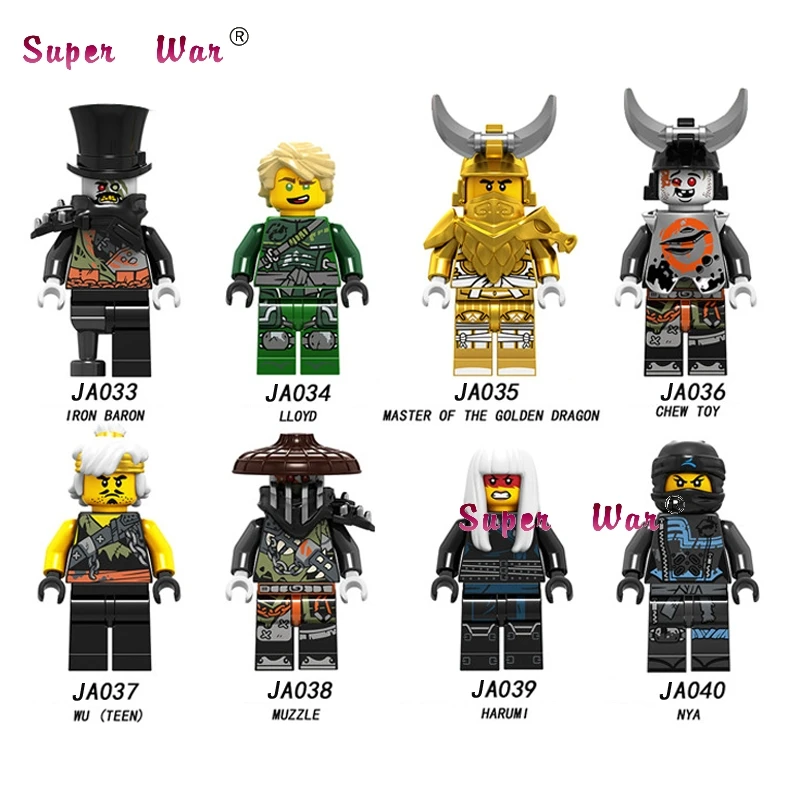 

Single Model Building Blocks Chew Toy Wu Lloyd Iron Baron Of The Golden Dragon Harumi muzzle Nya Toys for children