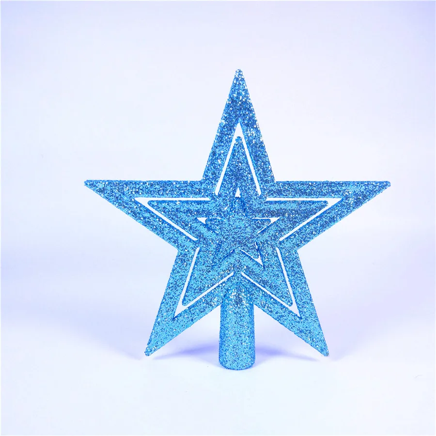 

20cm Glitter Christmas Tree Topper Star Plastic Star Tree Topper for Christmas Table Decor Colorful Craft New Year DIY Accessory