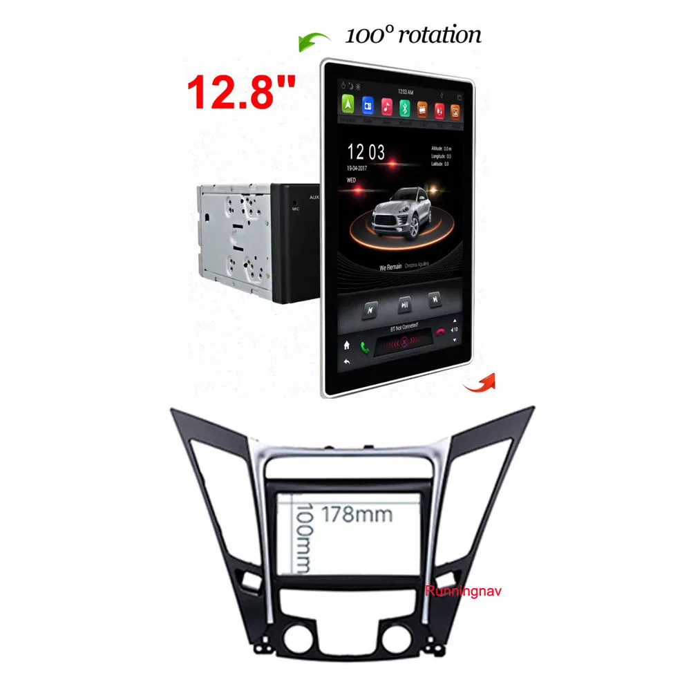 

12.8" PX6 Tesla Type Android 8.1 GPS 2 Din car dvd player for Hyundai HYUNDAI SONATA 2011 - car radio