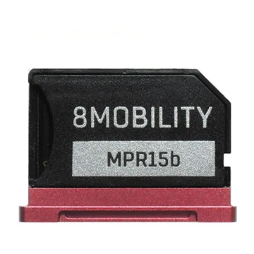 

8MOBILITY iSlice Aluminum Micro SD Card Adapter Reader for Apple MacBook Pro Retina 15"b A1398 Nifty Minidrive 2013late--2016Red
