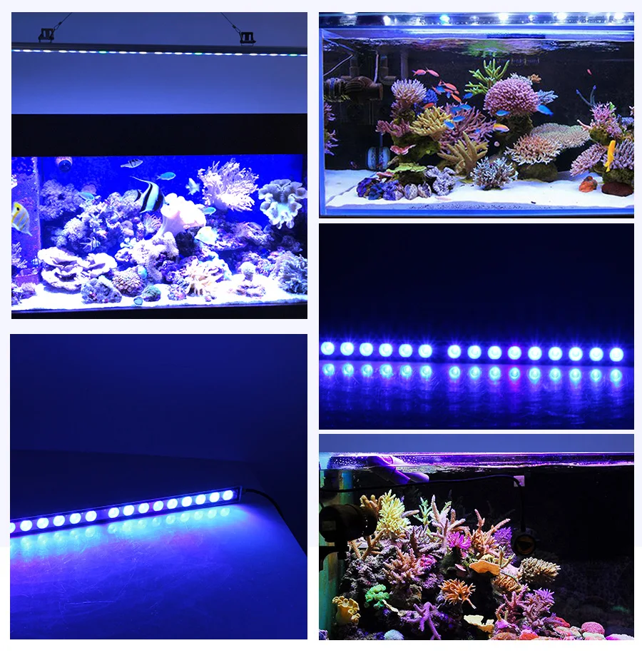 1 шт. 54 Вт/81 Вт/108 Вт Водонепроницаемый IP65 Водонепроницаемый светодиодный светильник для аквариума, планки для коралловых рифов, растений, аквариумных ламп, светильник ing