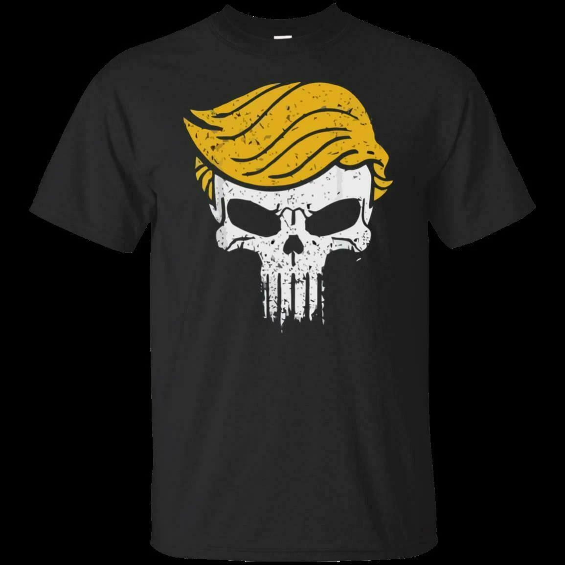 Черная, темно-синяя футболка Веселая Трамп-Череп Трамп Каратель пародия подарок для мужчин футболка