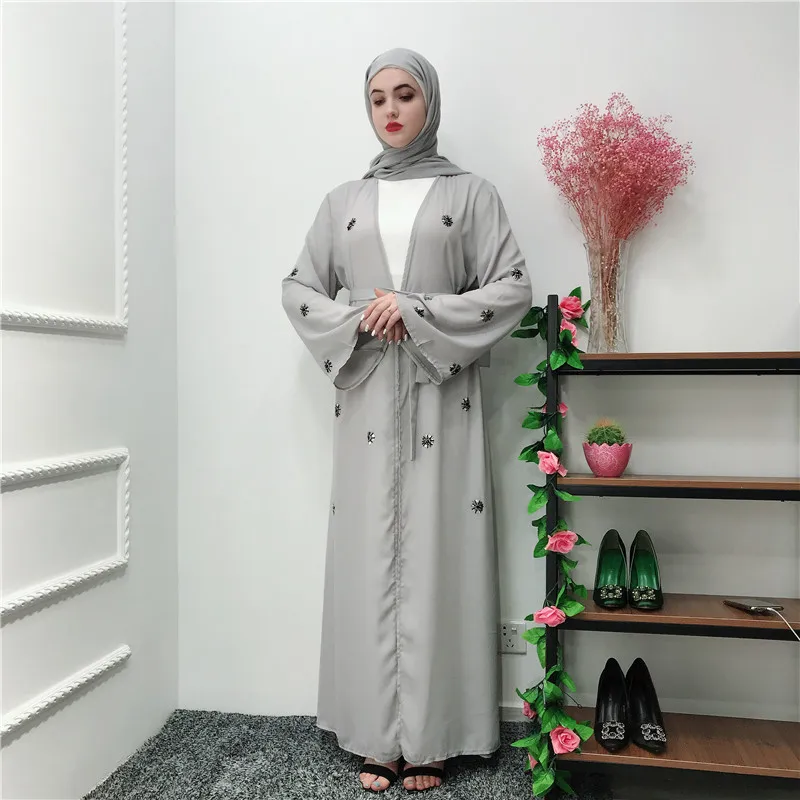 Женский кардиган abaya кимоно халат Дубай, Турция мусульманское платье хиджаб Кафтан Абая, головной платок кафтан вышивка исламский Рамадан