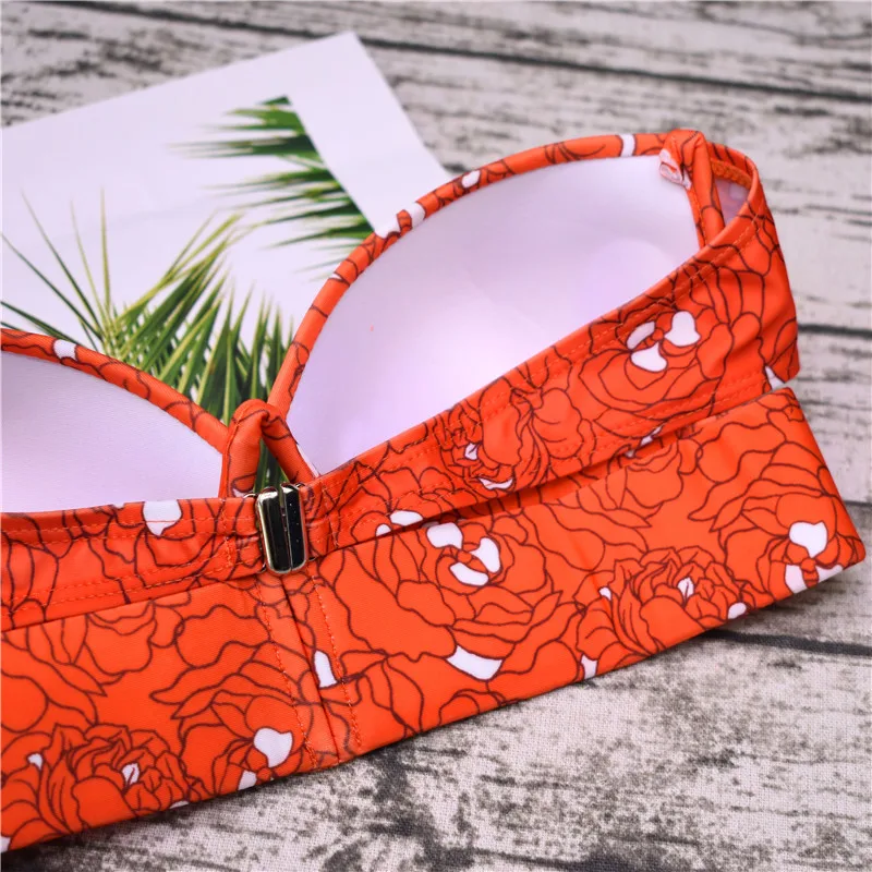 Underwire Strapless Black Bikini 2019 mujer Sexy Push Up Swimsuit Women's Separate Beach Wear Female Bathing Suit Swimwear Women