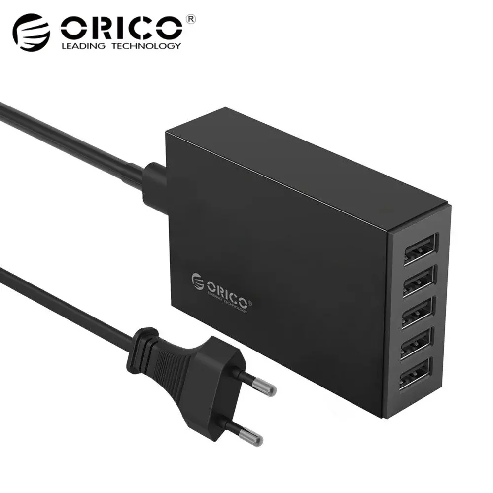 Goede ORICO CSL 5U 5V2. 4A EU ONS UK Plug Desktop Charger Adapter 8A40W 5 Usb poort Travel Charger Zwart Wit