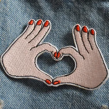 

Jeans cloth posted fashion patch paste small Korean embroidery DIY badge small embroidery love finger patches