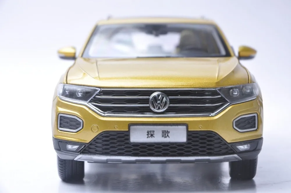 Модель литая под давлением в масштабе 1:18 для Volkswagen VW T ROC 2018 Gold SUV игрушечный