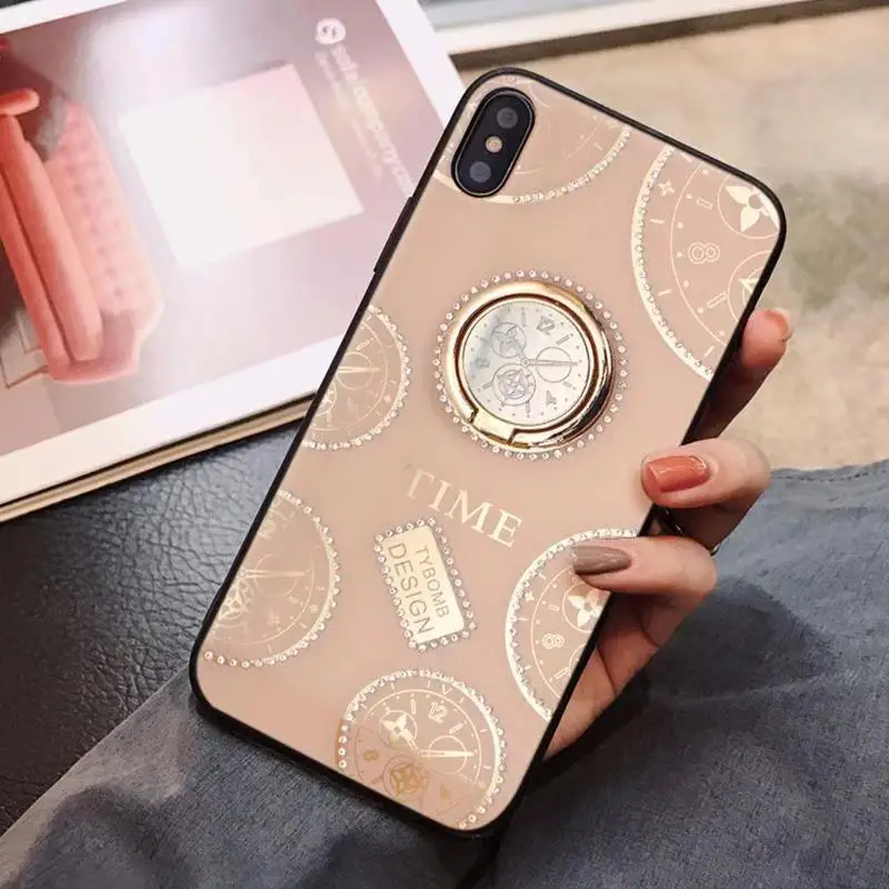 

Xs Max Car Magnetically Absorbed Apple Xr Electroplated Water Drill Shell for Phone Xs Ring Bracket
