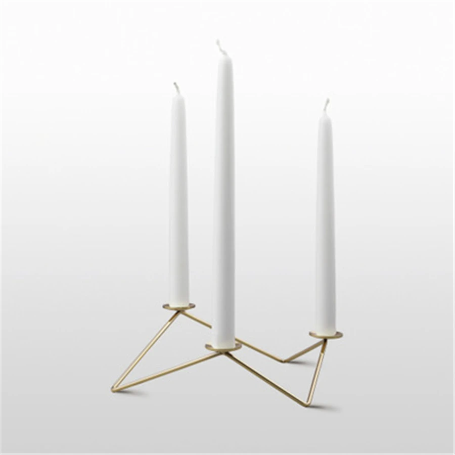 

Geometric Christmas Candle Holder Iron Black Nordic Stand Candle Holder Silver Tealight Candelabro Vela Gold Home Decor X6T012