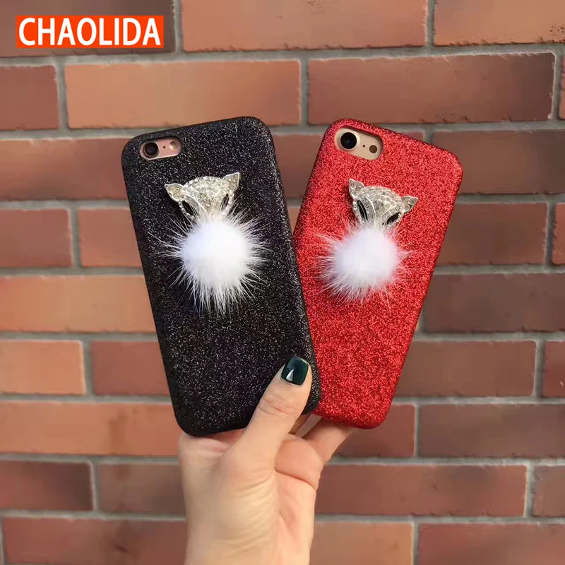 CHAOLIDA Wholesale Bling Fox Head Mobile Phone Accessories