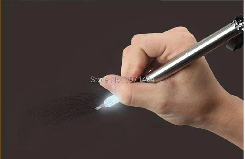 microblading ручка со светом многофункциональный иглы Лезвия Руководство татуировки для постоянного Макияж бровей Munsu tebori 10 шт