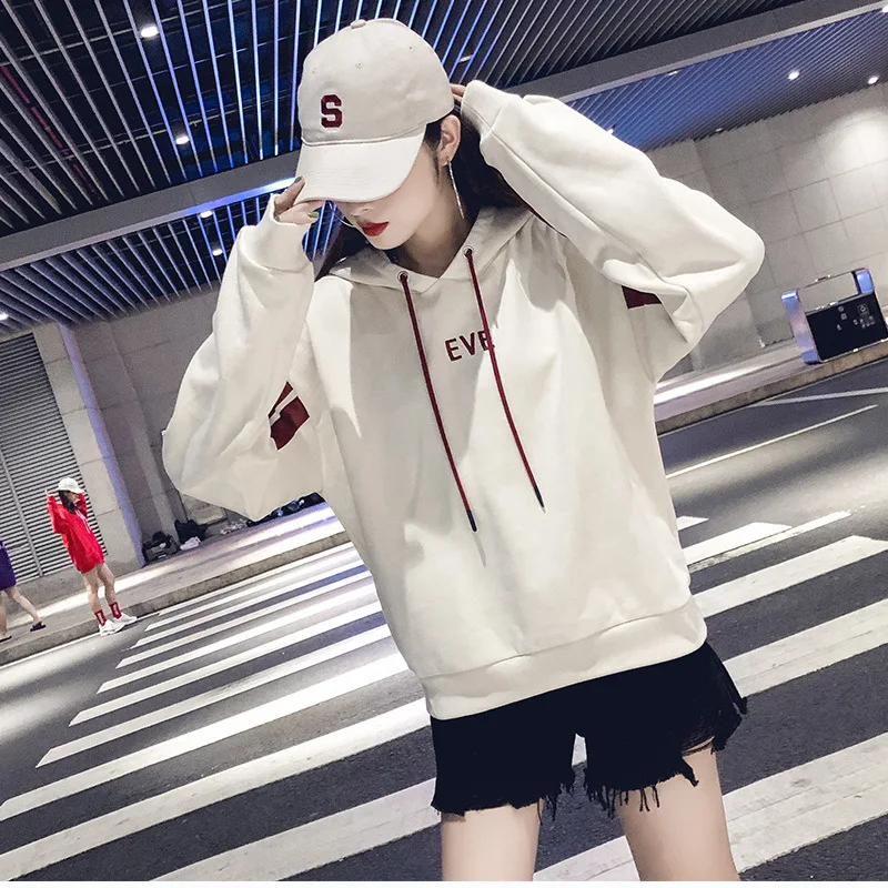 

Lazy Hooded Sweatshirt Women's Long Sleeves Hoodie Loose Letter Print Causal Long Sleeve Sudadera Mujer Leisure Style TQ4725W