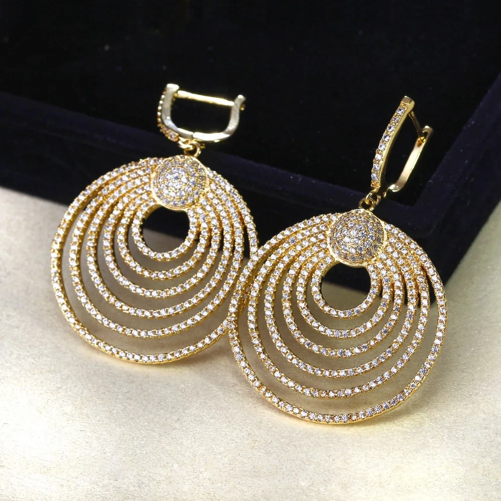 Buy Grand Luxury Wedding Earrings Party Gold color