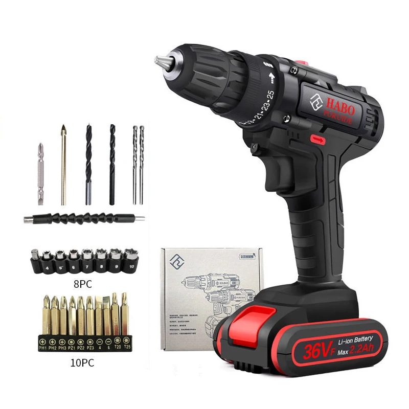 

36VF Multifunctional Electric Screwdriver Impact Cordless Mini Drill Airless Engraving Drill Hammer Hand Power Tools 8 orders