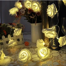 HOT SALE 2M 3M 4M 5M 10M Battery operated LED Rose Flower Christmas holiday String Lights