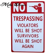 [Mike86] NO SHOT VIOLATORS выживший металлический плакат ретро декор для стен в винтажном стиле жестяная вывеска художественная A-454 смешанный заказ 20*30 см