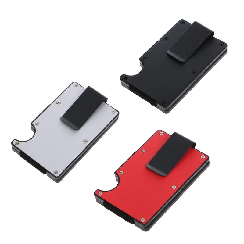 Портативный мужской держатель для карт RFID Блокировка ID Кредитная карта кошелек Алюминиевый Чехол Зажим для денег органайзер для карт