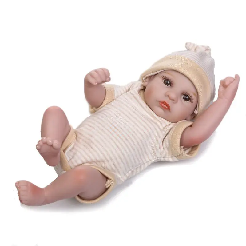 Прекрасный NPK 26 см ручной работы Настоящее преждевременное Младенец Девочка всего тела винил Силиконовый Кукла реборн 10 ''мини Близнецы со спальным мешком