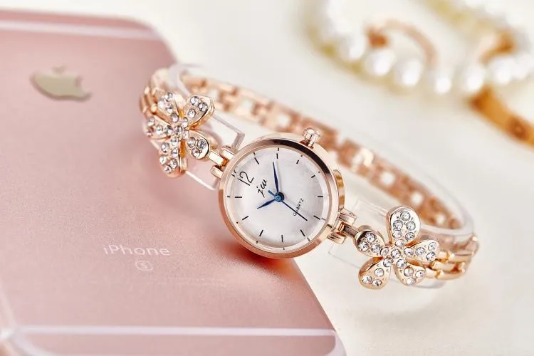 Топ люксовый бренд браслет часы для женщин розовое золото кварцевые часы для женщин Стразы нержавеющая сталь наручные часы женские часы