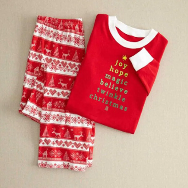 Новогодняя семейная Рождественская Пижама Одинаковая одежда для всей семьи комплекты одежды для папы, мамы, дочки и мальчиков пижамы для всей семьи