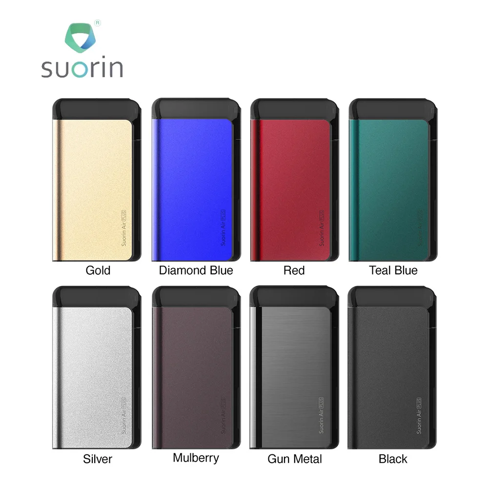 Новый Suorin Air Plus Pod Vape Kit 930 мАч с пятиуровневым светодиодный и масляный дефлектор