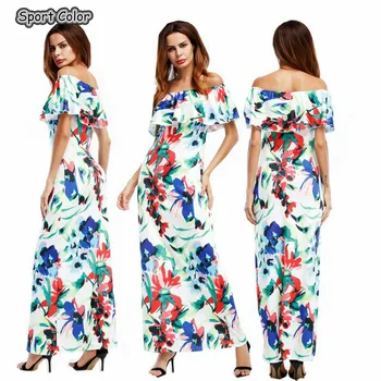 

Summer New Sexy Beach Dress Women Tunic Swimsuit Bikinis Smock Cover Up Blouse Pareo Flowers Slim Long Dress Smock Sarongs S-XXL