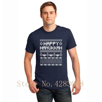 

Happy Hanukkah Jewish Holiday T-Shirt Man Round Neck Knitted Anti-Wrinkle T Shirt Summer Camisetas Size S-3xl Slogan Hip Hop