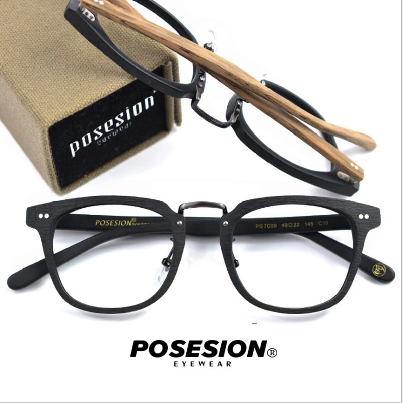 

POSESION Eyeglasses Frame Spectacle Men Women Fashion Designed Computer Optical Retro Acetate Myopia Glasses Frame Clear Lens
