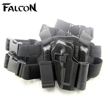 

Airsoft Tactical Gun Holster Tactical Right Thigh/Leg Holster Beretta Pistol Holster w/ Magazine Flashlight Pouch for M92 Pistol