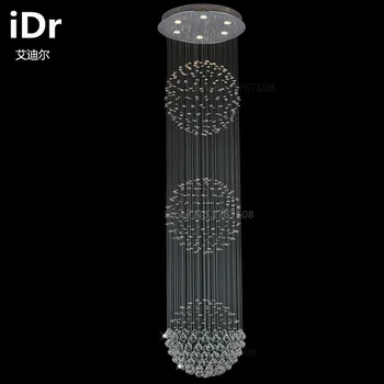 

3 ball chandelier villa penthouse floor living room stairs crystal chandelier lamp hotel project Bedroom lamp Hall iDr-0002