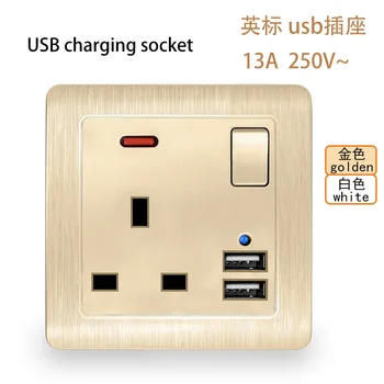 

Model 86 British Standard Dual 2.1A USB outlets with Independent Switch British 13A Multifunctional PC Socket