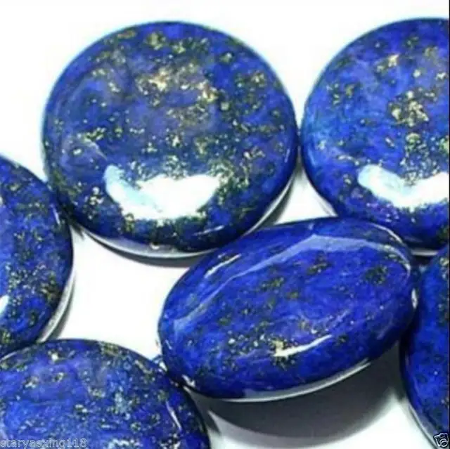 free shipping 16mm Egyptian Lapis Lazuli Coin Gems Loose Bead 15" AAA