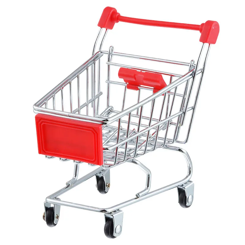 

9 Colors Mini Toy Child Shopping Cart Toy Organizer Supermarket Handcart Shopping Mode Storage Utility Cart for Children Boys