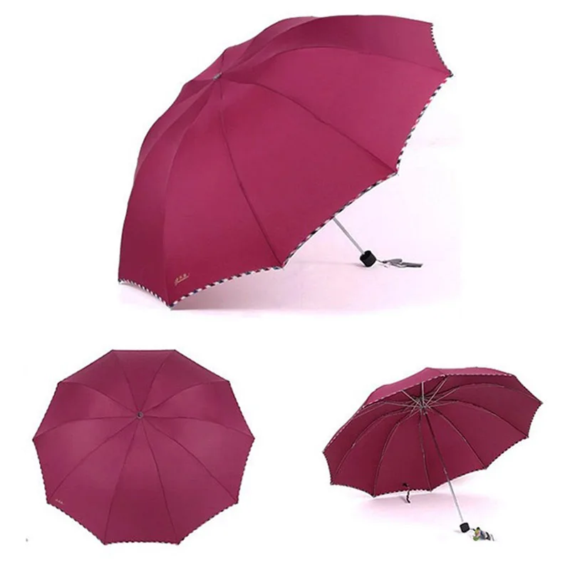 Складной зонт для мужчин, портативный, от дождя, ветрозащитный, брендовый, большой, для путешествий, для автомобиля, зонты для женщин, большой, Paraplu, китайский - Цвет: Красный