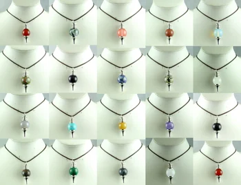 

Natural stone Turquoises Quartz Crystal Opal quartz crystal Pendulum pendant for diy Jewelry making necklace Accessories15pcs