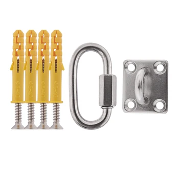 

3pcs Square Shade Sail Hardware Kit M6 Pad Eyes Quick Link Chain Carabiner self-tapping Screws Sunsail Installation Tighten
