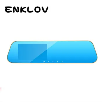 

ENKLOV Rearview Mirror Driving Recorder 140 degree Wide Angle Car Camera HD Night Vision Dash Cam 4.3 Inch Recorder Full HD 1080