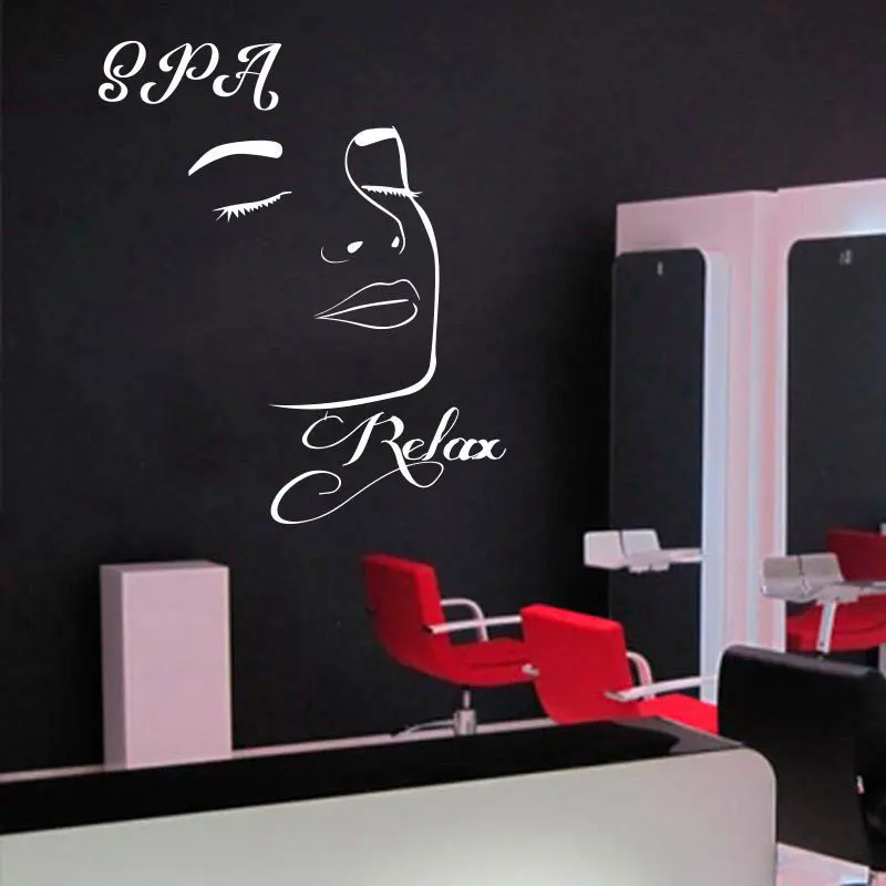 

Spa Relax Decal Window Vinyl Sticker Spa Salon Decal Massage Room Relaxing Relax Woman Stickers Mural 3067