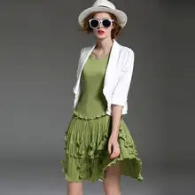 High Quality New Fashion Blazer Suits 2016 Spring Summer Women Notched Collar 3/4 Sleeve Elegant Small Coat Blazer Outerwear
