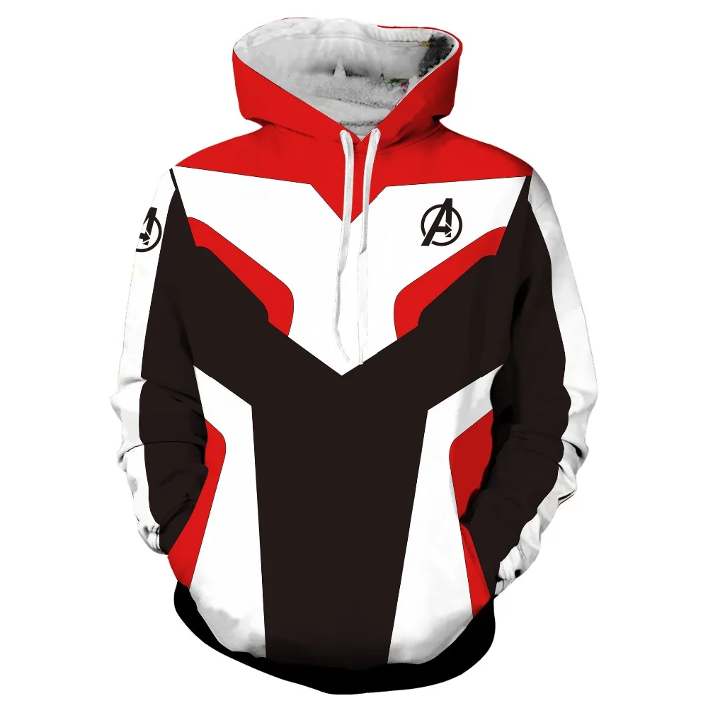 Men Women Avengers Endgame Realm Cosplay Hoodies 3D Pullover Sweatshirt Quantum Realm Superhero Zipper Jacket Costumes