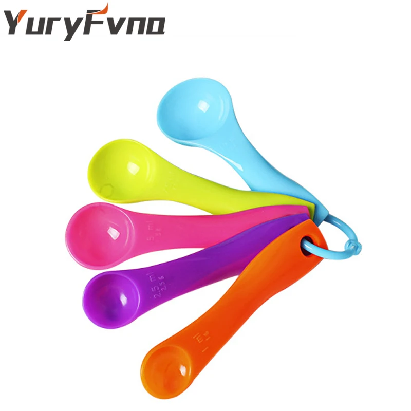 YuryFvna набор из 5 мерных ложек 1/2. 5/5/7. 5/15 мл красочная пластиковая мерная ложка