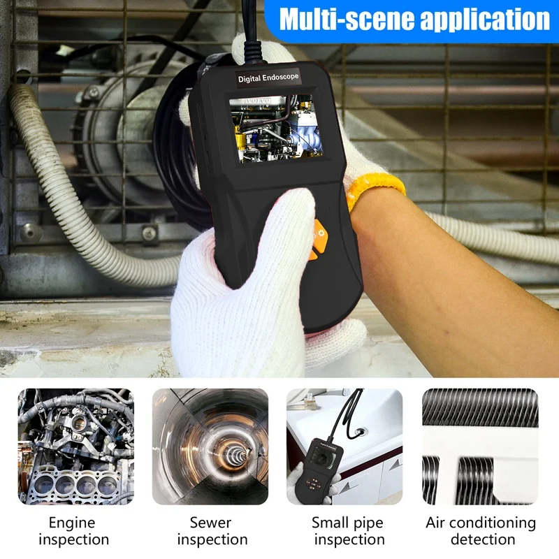 2.4 Inch Industrial Endoscope 8Mm Camera 1080P Inspection Camera for Auto Repair Tool Hard Tube Handheld Car Endoscope