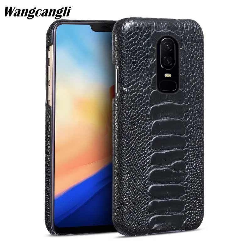 Wangcangli натуральный страусовый чехол для телефона Oneplus 6 из натуральной кожи чехол для телефона Oneplus 3t 5 5t 6