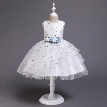 

Girls Embroidery Floral Dress 2019 Kids Dresses For Girls Girl Princess Dress Kid Summer Party Dresses Kid Wedding Clothes
