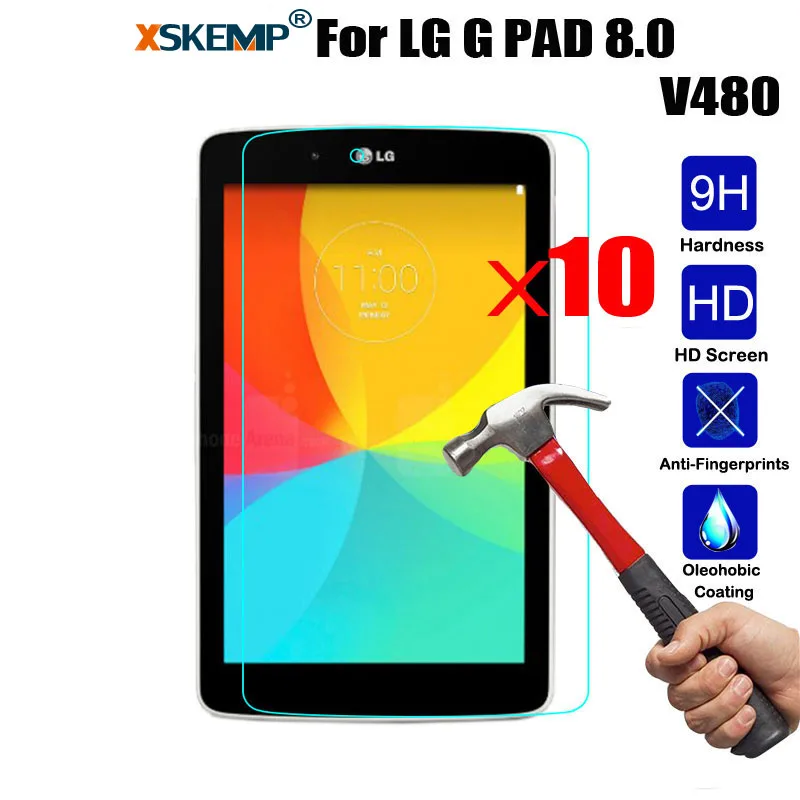 XSKEMP 10 шт./лот 9H жесткий 0 3 мм протектор экрана для LG G PAD 8 V480 планшет настоящая